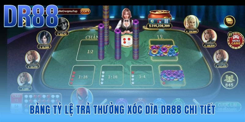 Bảng cược chi tiết hỗ trợ quản lý dòng tiền tại xóc dĩa DR88